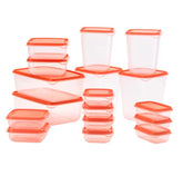 IKEA PRUTA Food Container, Set of 17, Transparent, Orange FREE SHIPPING